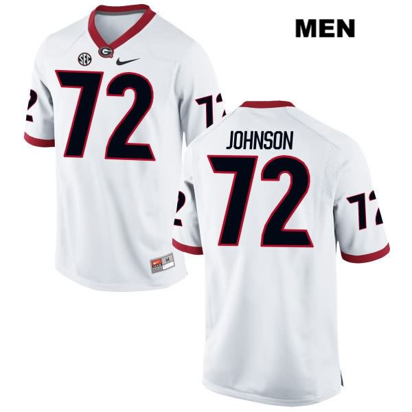 Georgia Bulldogs Men's Netori Johnson #72 NCAA Authentic White Nike Stitched College Football Jersey RXF1856MQ